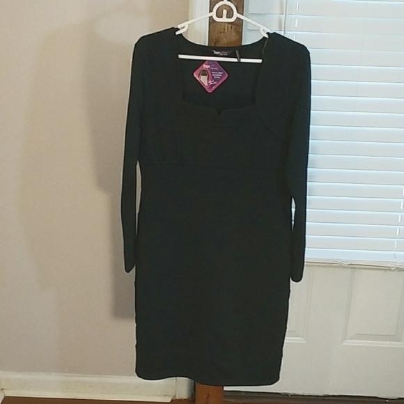 Shapesational Ultimate Shaping Black Long Sleeves Dress Size L Shape Built In - Picture 13 of 14